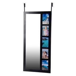 Miroir de porte avec porte-photos - 40 x 1,5 x H 84 cm - Noir