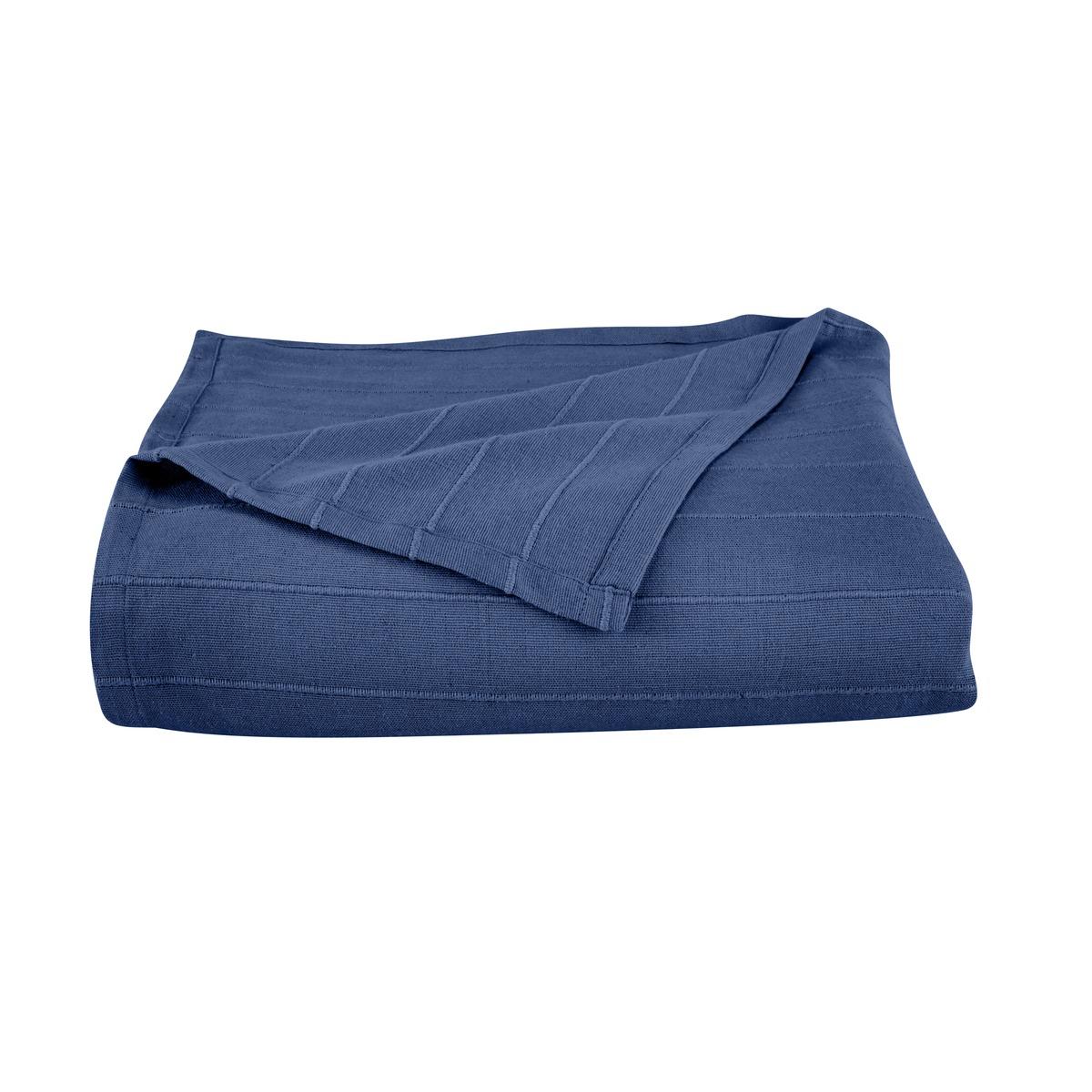 Jeté de canapé ou couvre-lit 2 personnes - 170 x 250 cm - Bleu foncé