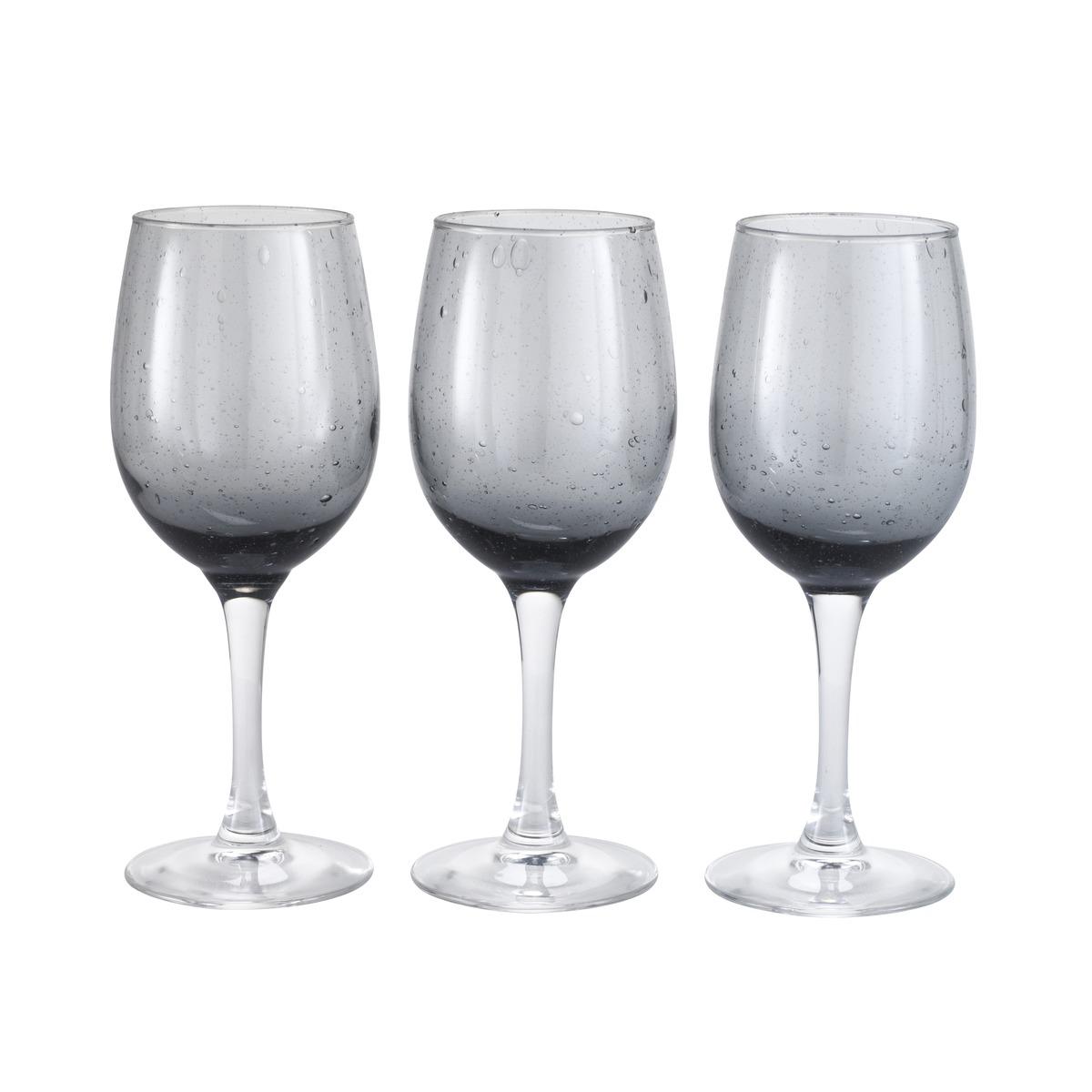 Lot de 3 verres à pied - 26 cl - Gris