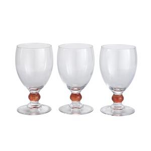 Barrette de 3 verres à pied Costa - 25 cl - Transparent, orange