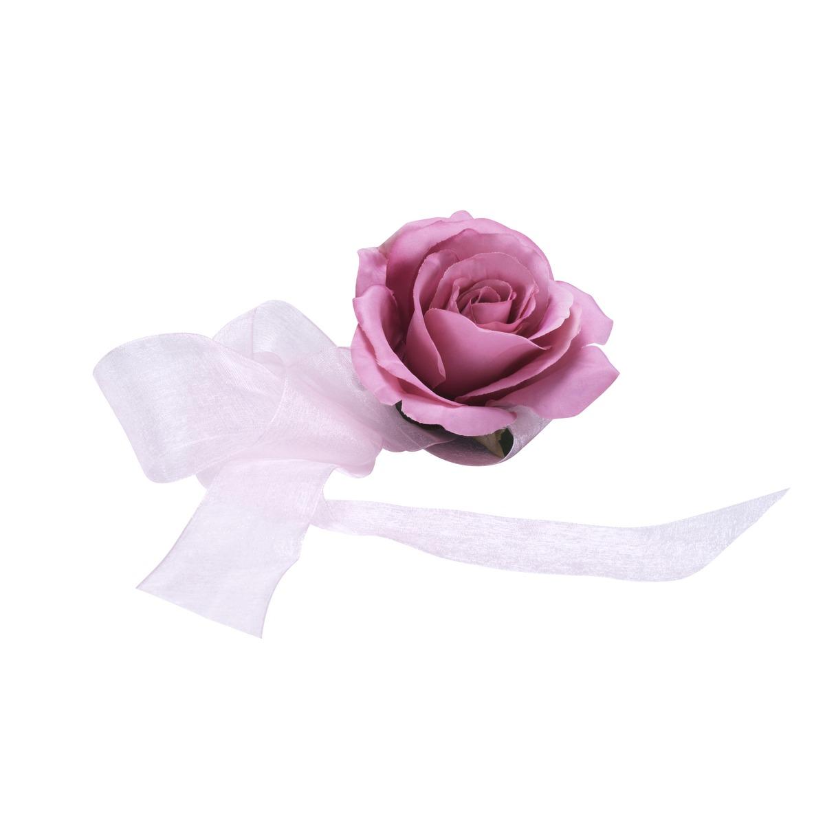 Rose sur ruban - 9 cm - Différents coloris