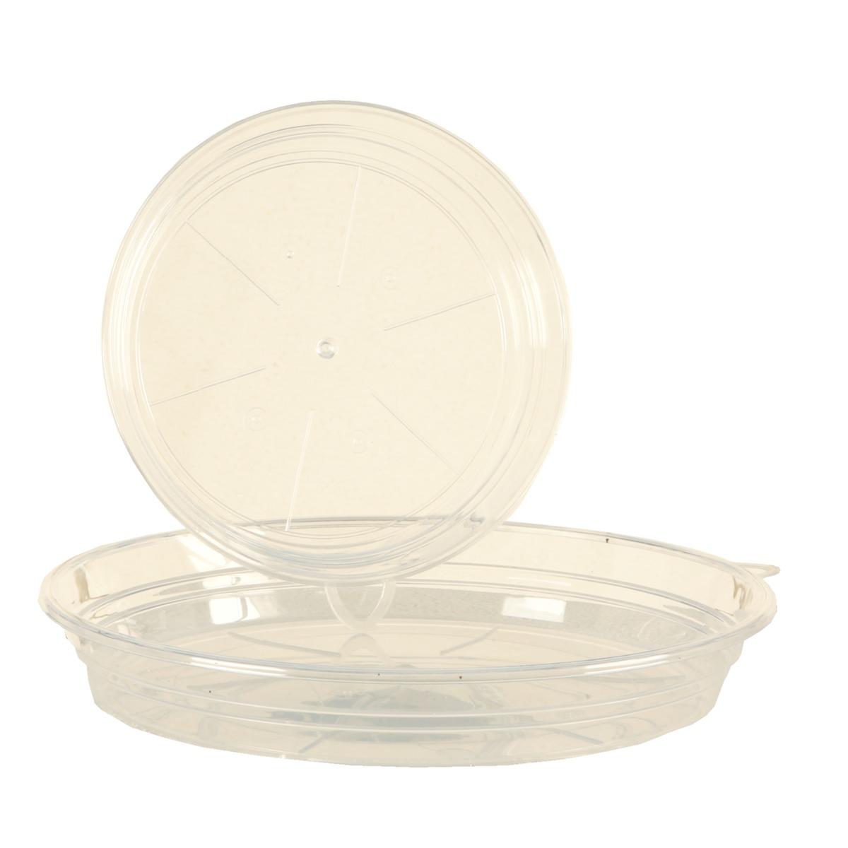 Soucoupe pour pot en plastique - Diamètre 28,5 x H 4 cm - Transparent