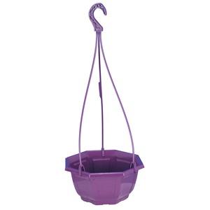 Suspension en plastique - Diamètre 27 x H 12 cm - Violet prune