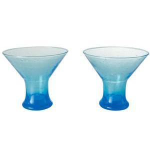 2 coupes à glace - Verre - 30 cl - Bleu