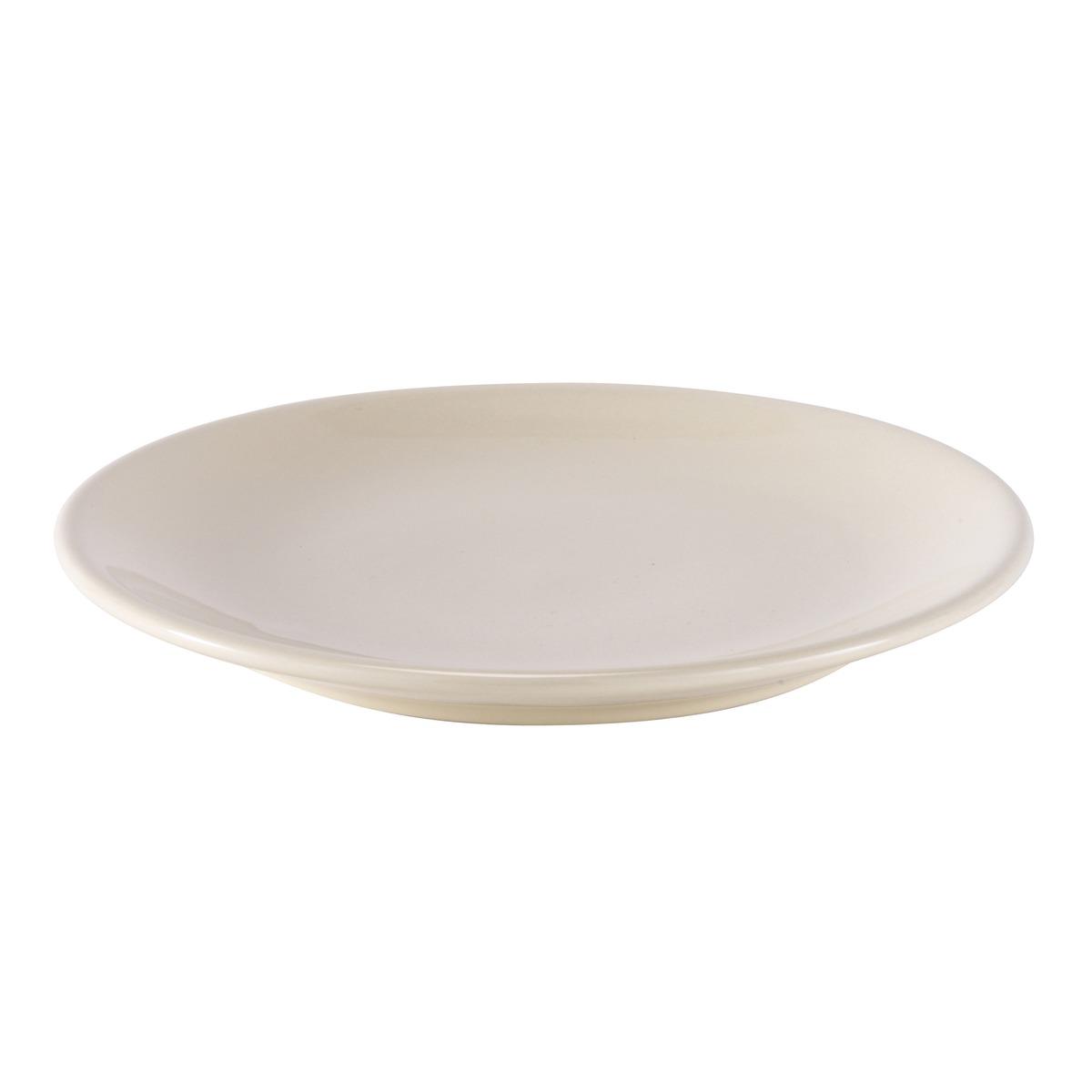 Assiette à dessert forme calotte en faïence - Diamètre 20 cm - Beige crème