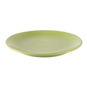 Assiette à dessert forme calotte en faïence - Diamètre 20 cm - Vert anis