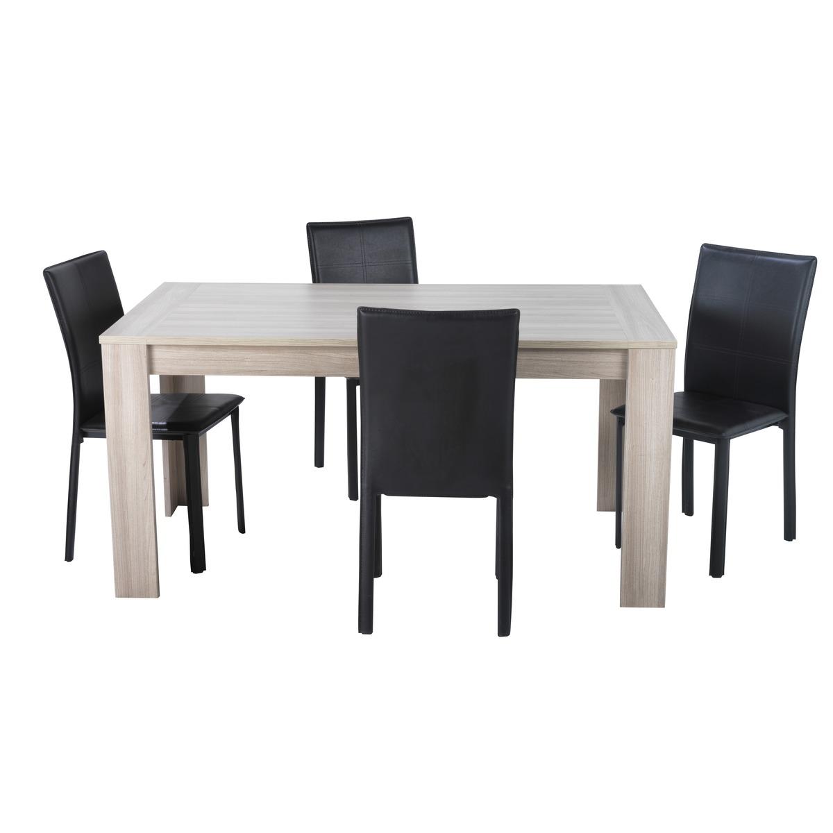 Table rectangulaire bruges en bois - 160 x 78,6 x H 88 cm - Marron chêne