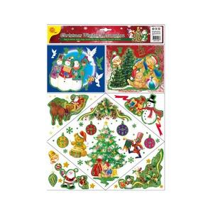 Stickers pour vitres Noël traditionnel pailletés - 30 x 42 cm - Différents modèles