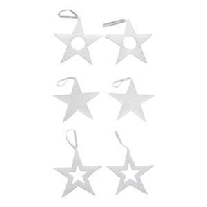 Suspension étoile pailleté - 14 cm -Gris argenté