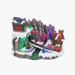 Village de Noël led train père Noël - 33 x 15 x 21 cm - Multicolore