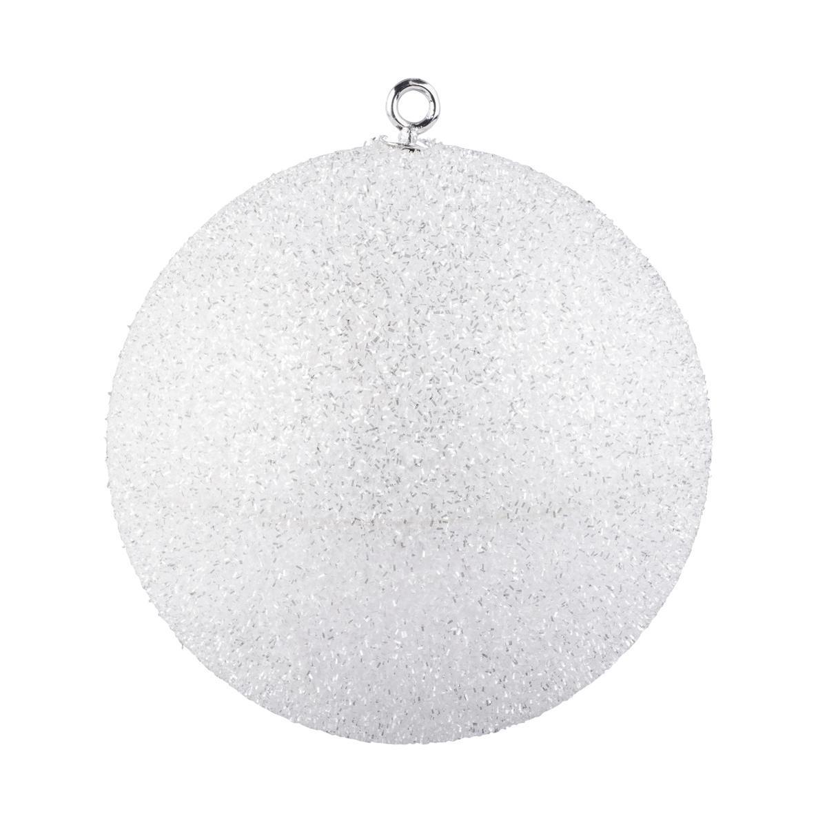 Boule de Noël givrée scintillante - Polystyrène - Ø 25 cm - Blanc