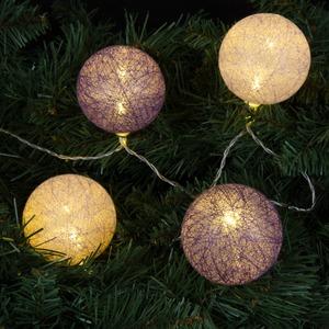 Guirlande électrique 10 LED boules - Longueur 1,5 m - Violet