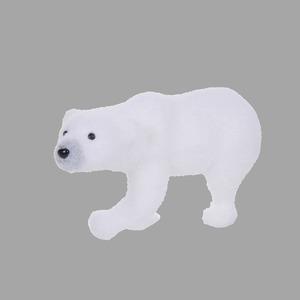 Ours blanc floqué - 34 x 14 x 19 cm - Blanc