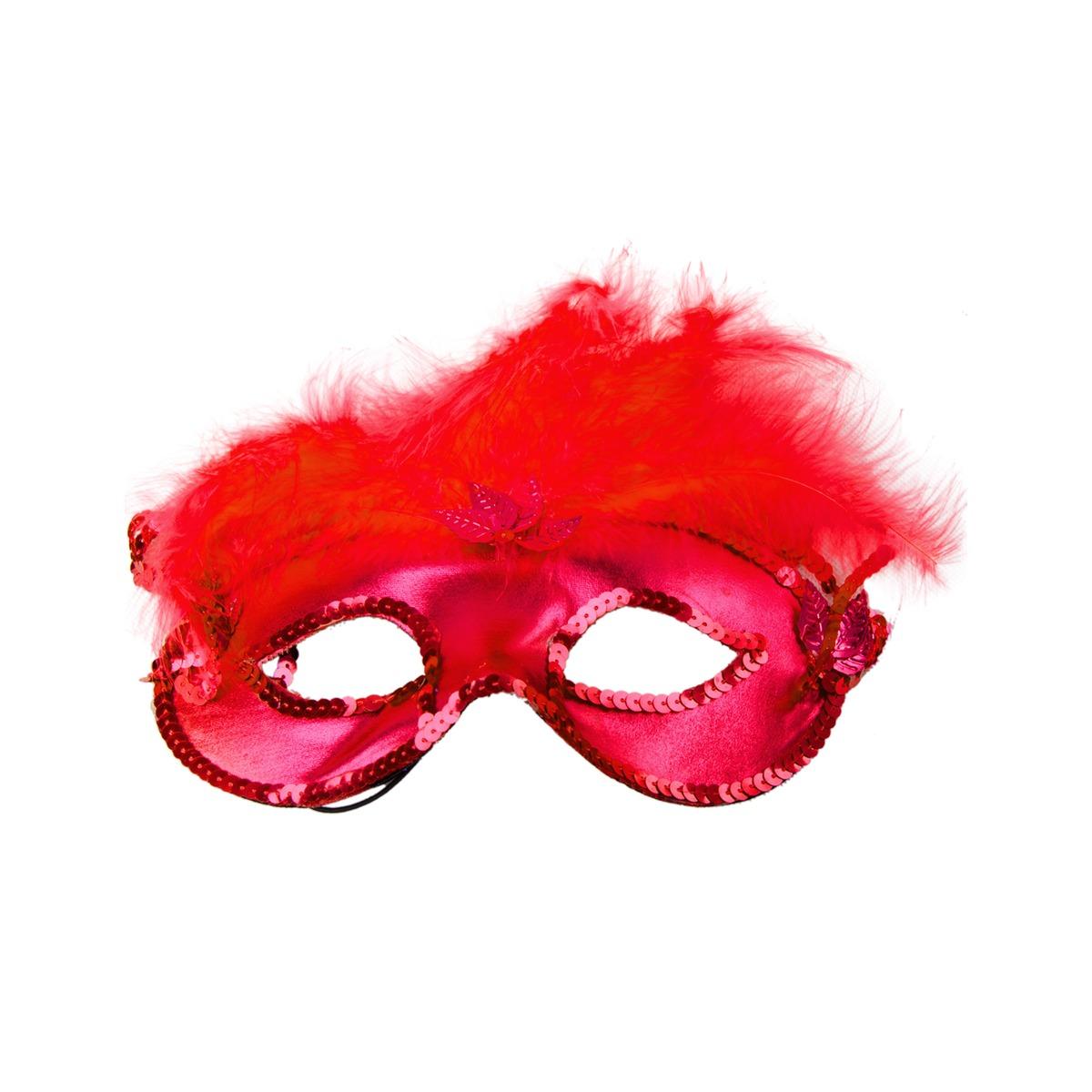 Masque à plumes - 20 x 35 cm - Différents coloris