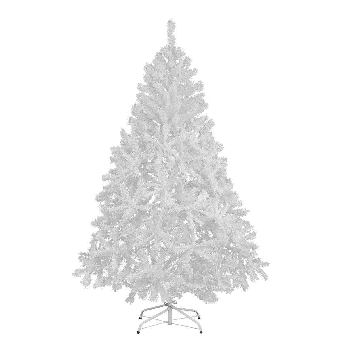 Sapin de Noël danois - Plastique et métal - Ø 120 x H 210 cm - Blanc