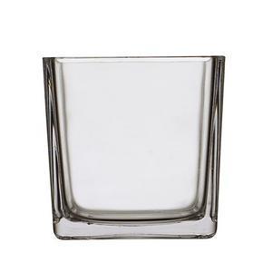 Vase carré - 14 x 14 x H 14 cm - Transparent