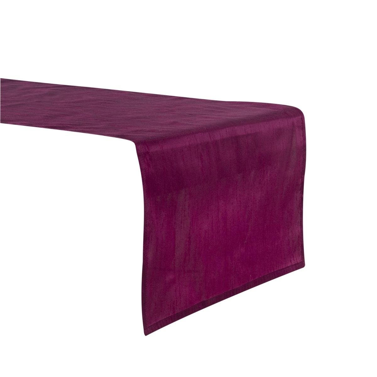 Chemin de table effet soie - 50 x 150 cm - Violet prune