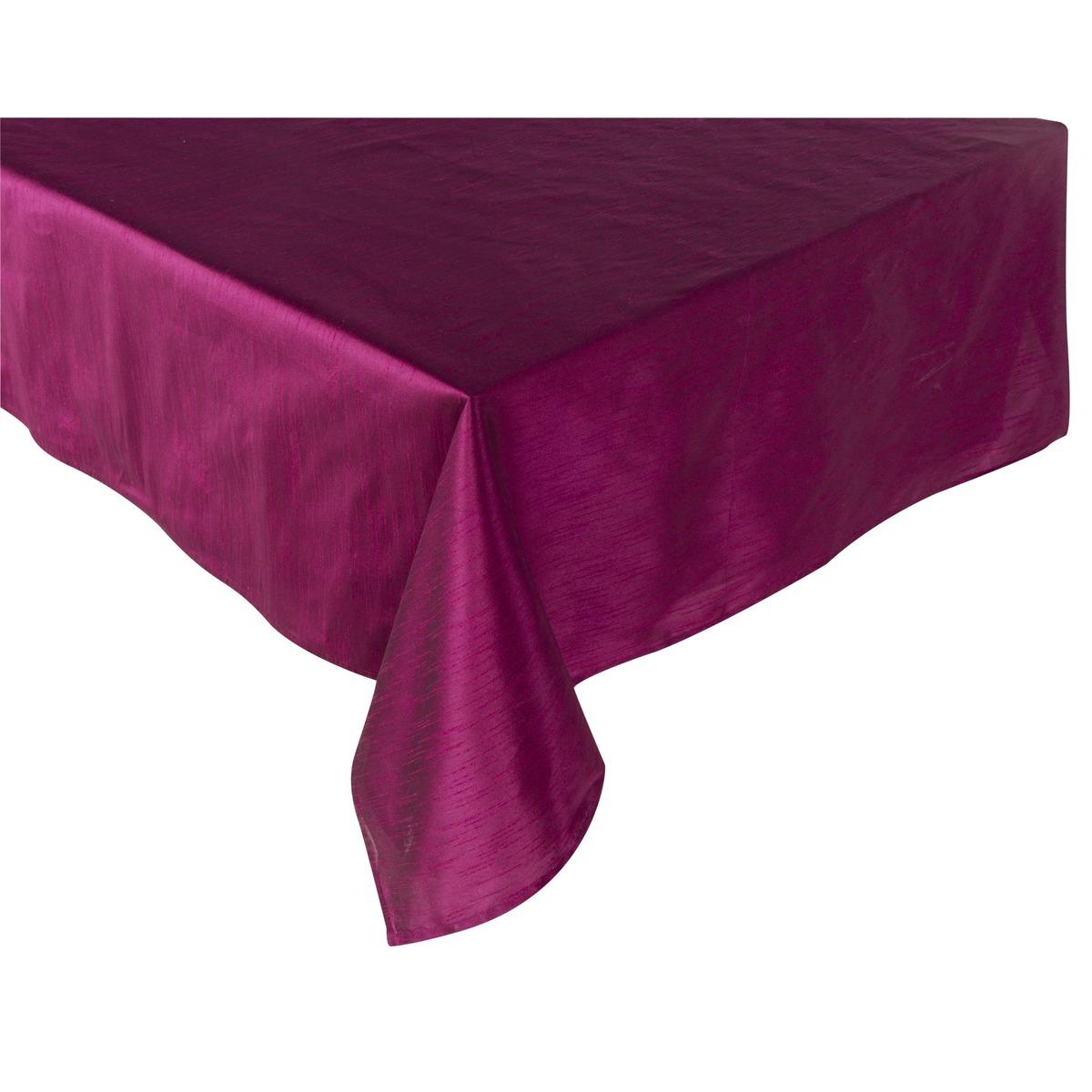Nappe rectangulaire effet soie - 150 x 250 cm - Violet prune
