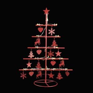 Arbre de Noël en métal à LED- H 53,5 cm - Rouge