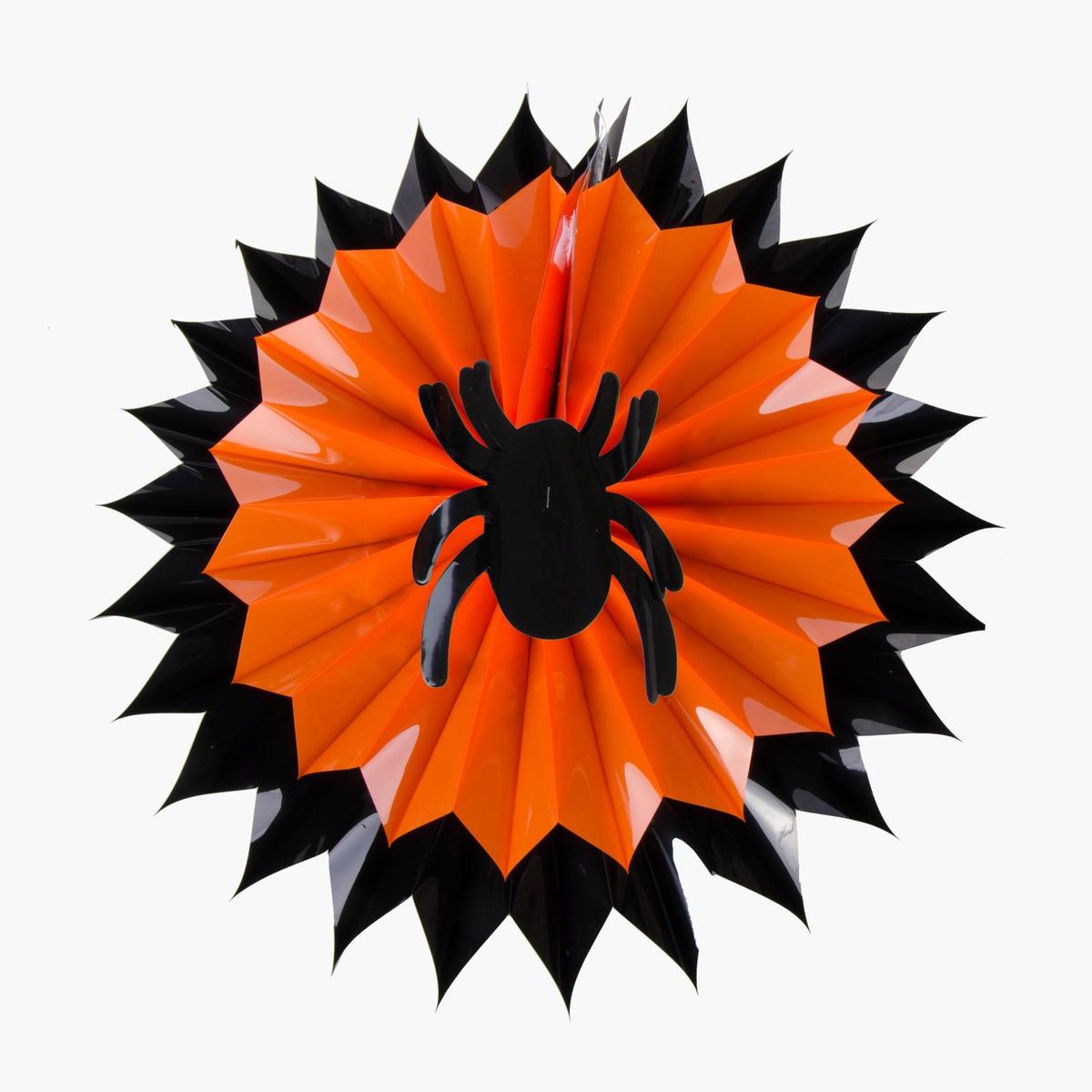 Décoration accordéon à suspendre en PVC - 40 cm - Noir et orange