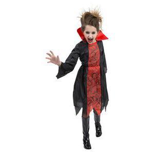 Déguisement vampire agressive en nylon - 4 à 12 ans - Noir et rouge