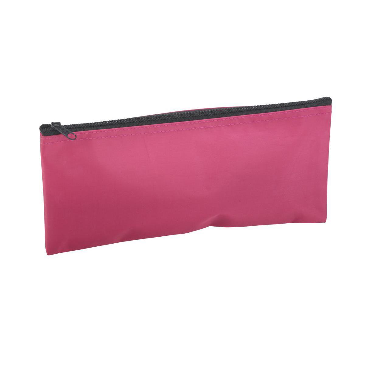 Trousse plate unie - Polyester - 23 x 10 cm - Différents coloris