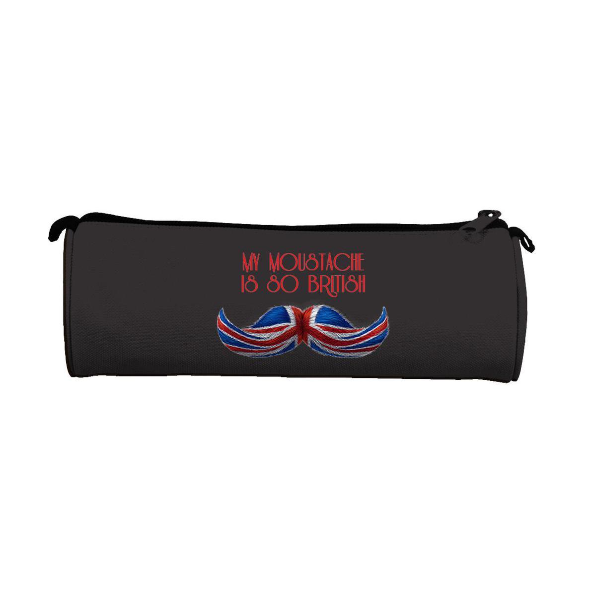 Trousse moustache - Polyester - 9 x 9 x 22 cm - Noir