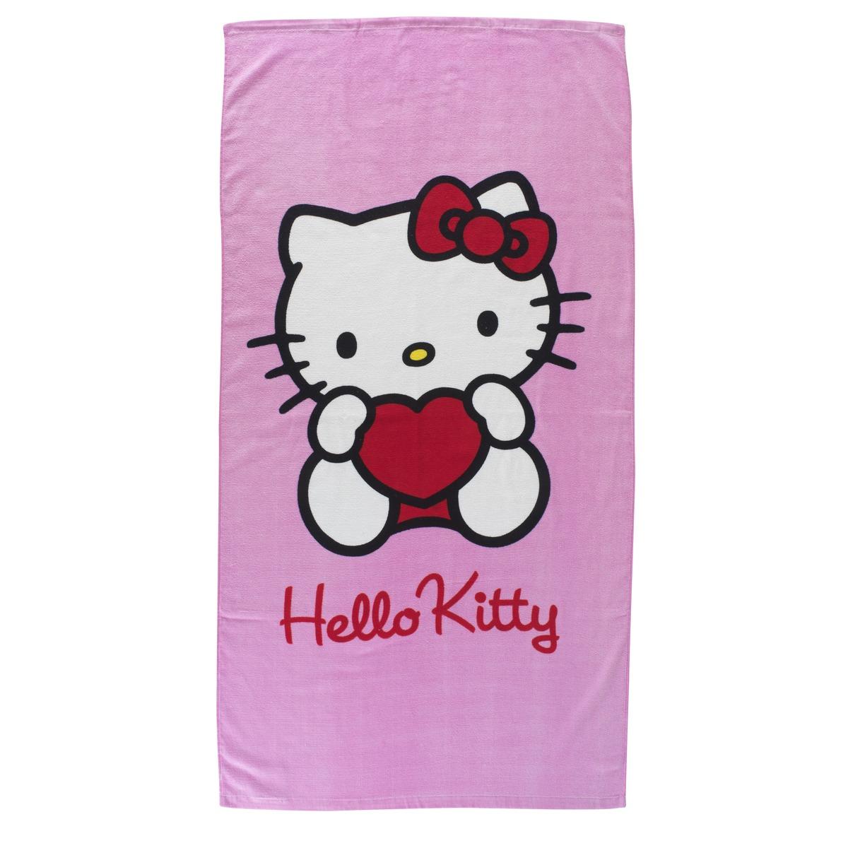 Drap de plage Hello kitty - 70 x 140 cm - Multicolore