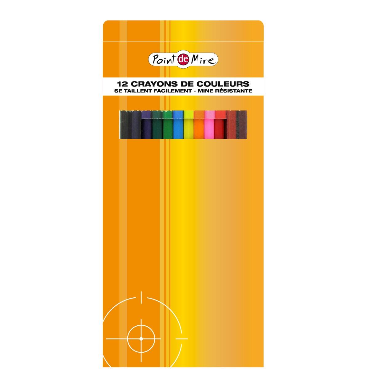 Lot de 12 crayons de couleur - Multicolore