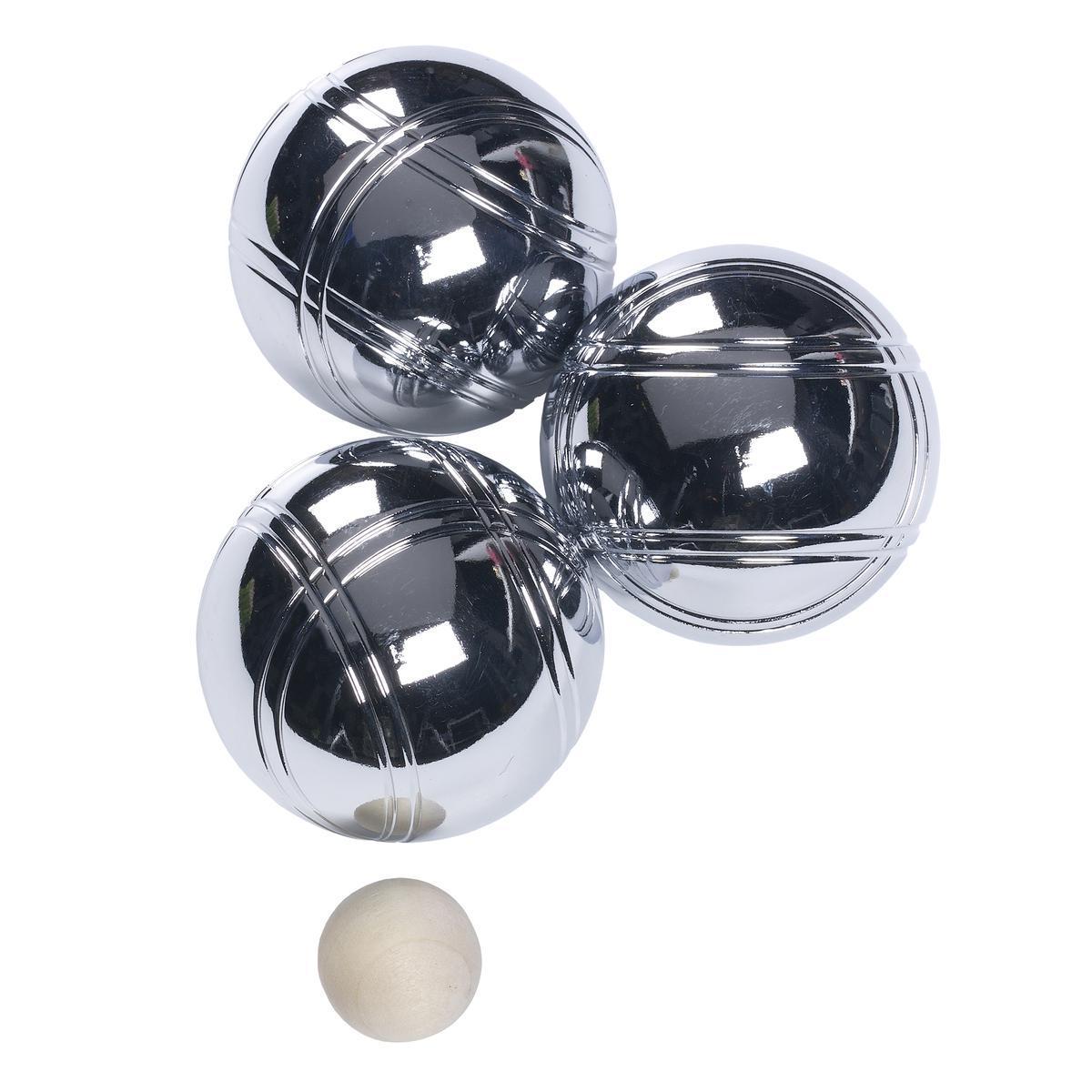 Lot de 3 boules de pétanque - Inox - 23.5 x 8 x 7.5 cm - Gris