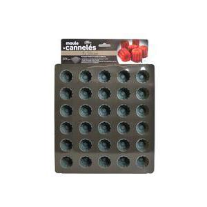 Maxi plaque pour 30 cannelés en silicone - L 29.2 x H 3.2 x l 26.8 cm - Différents coloris - Rouge ou gris