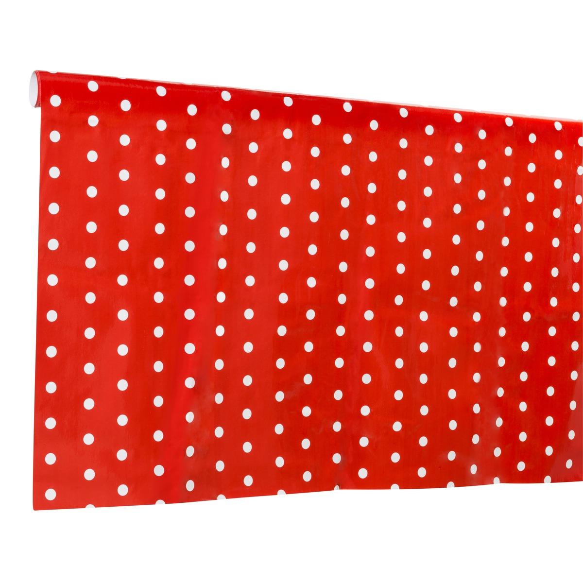 Toile cirée à pois - Largeur 140 cm - Rouge