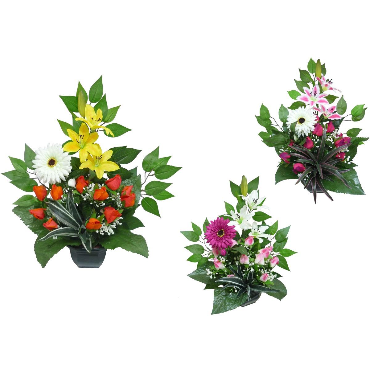 Coupe gerberas + lys + ficus - Hauteur 53 cm - Différents modèles