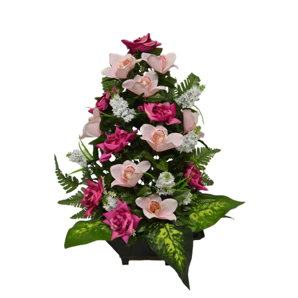 Jardinière de roses + orchidées + lilas - Hauteur 60 cm - Différents modèles