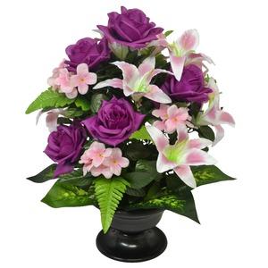 Coupe roses + lys + hortensias - Hauteur 50 cm - Différents modèles