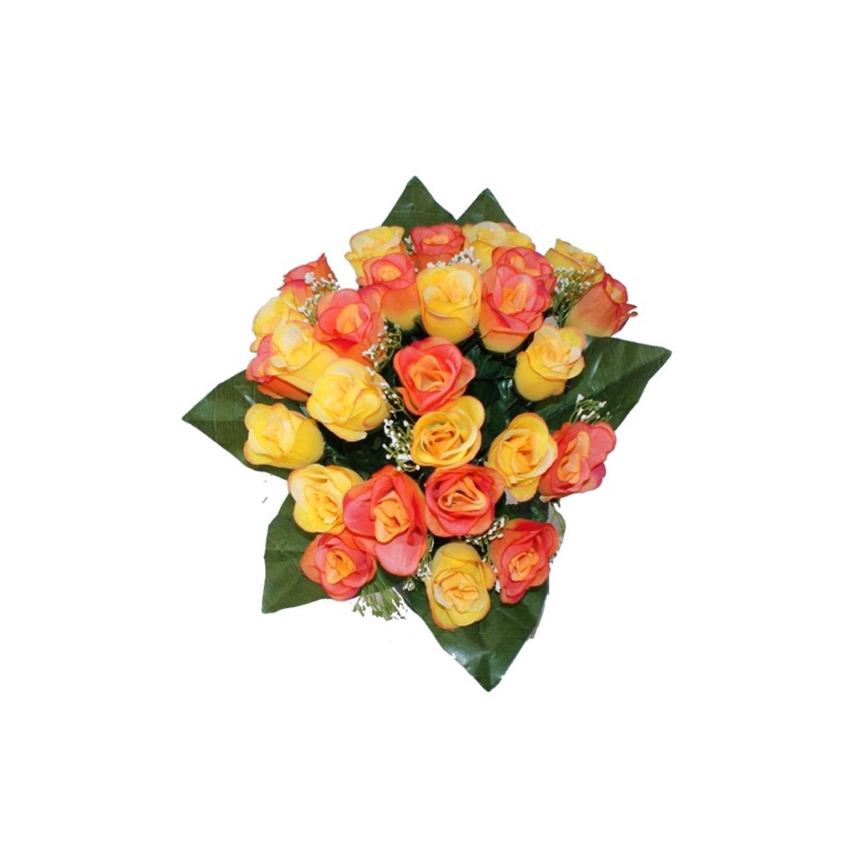 Piquet 27 roses luxe - Hauteur 40 cm - Rose saumon