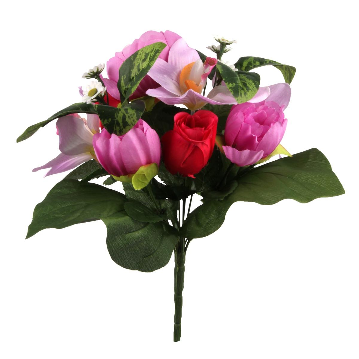 Bouquet rond pivoines + orchidées - hauteur 30 cm - Différents modèles