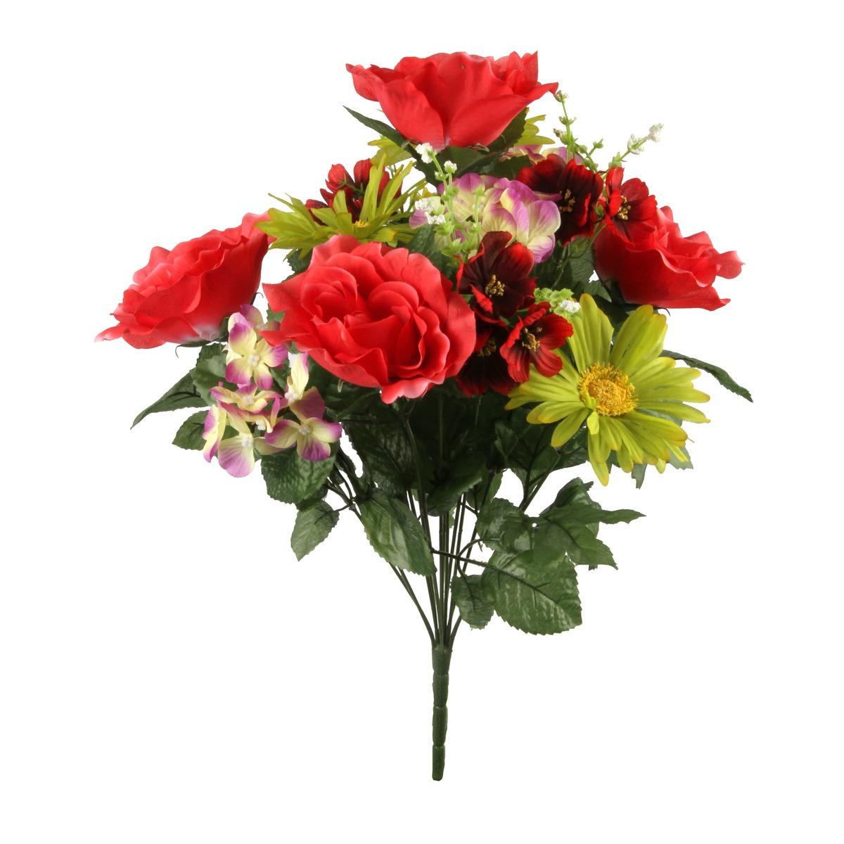 Bouquet roses + gerberas + hortensias - Hauteur 47 cm - Différents modèles