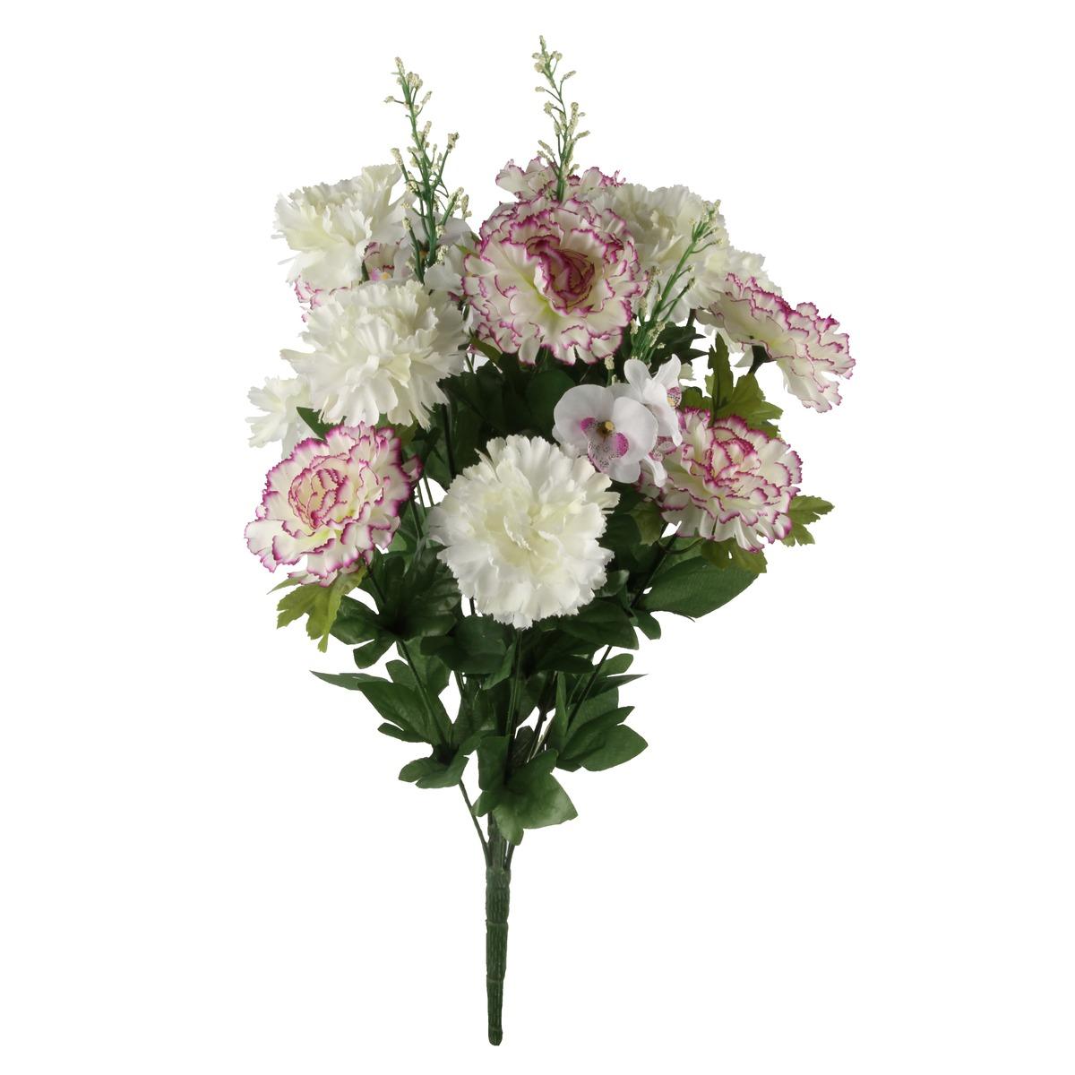 Bouquet 18 œillets + mini orchidées - Hauteur 53 cm -Différents modèles