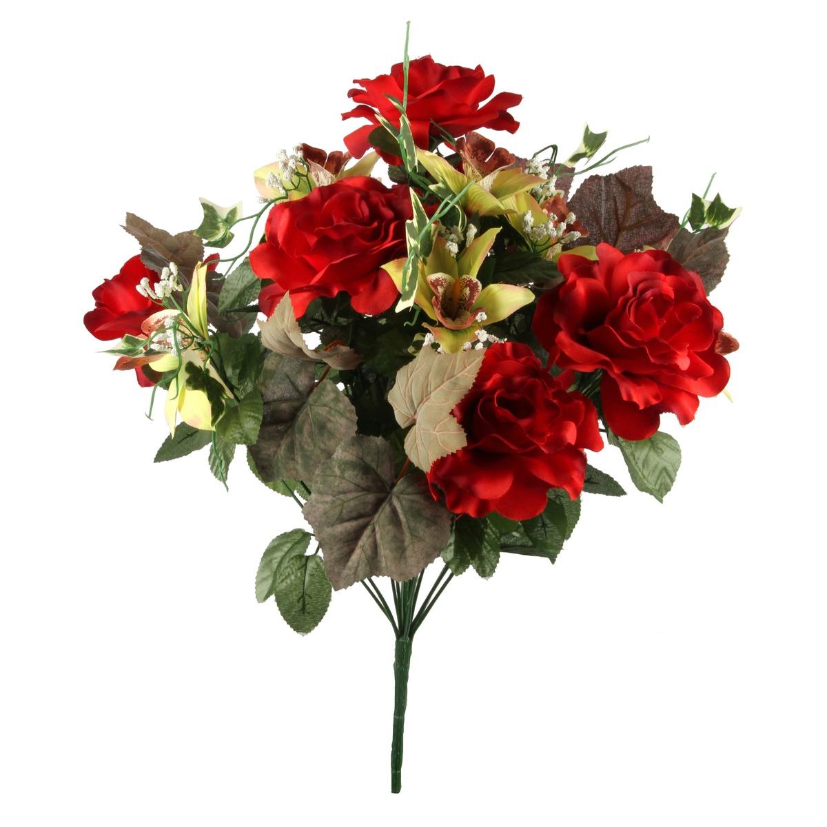 Bouquet roses + orchidées - Hauteur 55 cm - Différents modèles