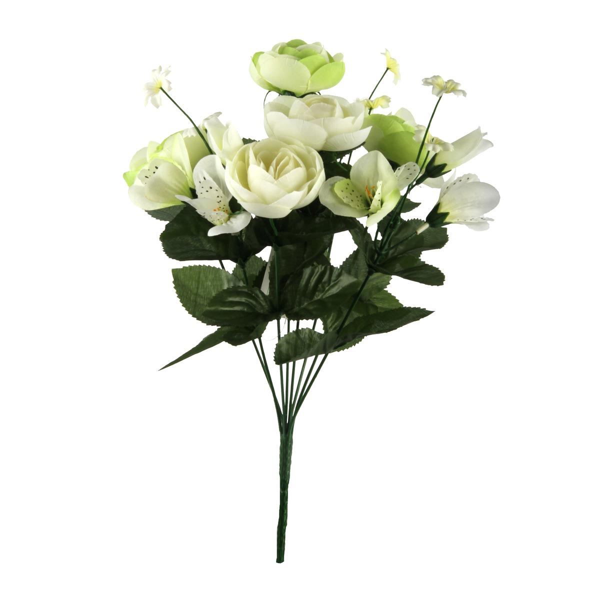 Bouquet renoncules + alstroemerias + fougères - Hauteur 35 cm - Différents modèles