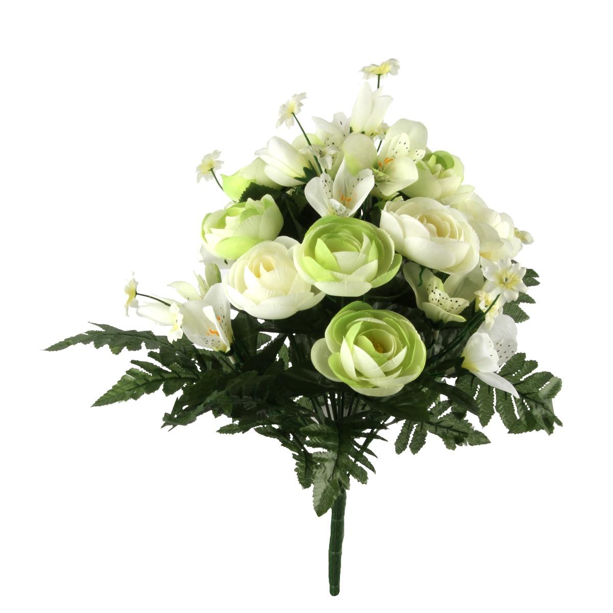 Bouquet renoncules + alstroemerias + fougères - Hauteur 38 cm - Différents modèles