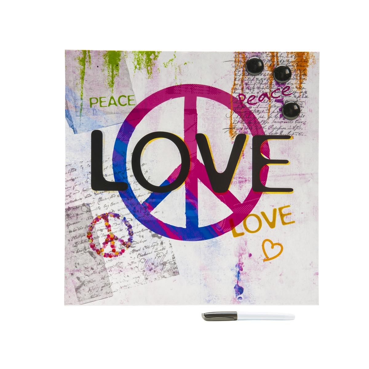 Tableau mémo modèle Love - 40 x 40 cm - Multicolore