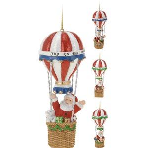 Suspension Père Noël montgolfière - 6 x 6 x 15 cm - Différents modèles