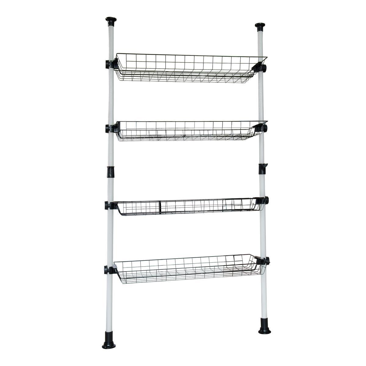 Étagère extensible 4 paniers - 85 x 38 x 103 à 278 cm