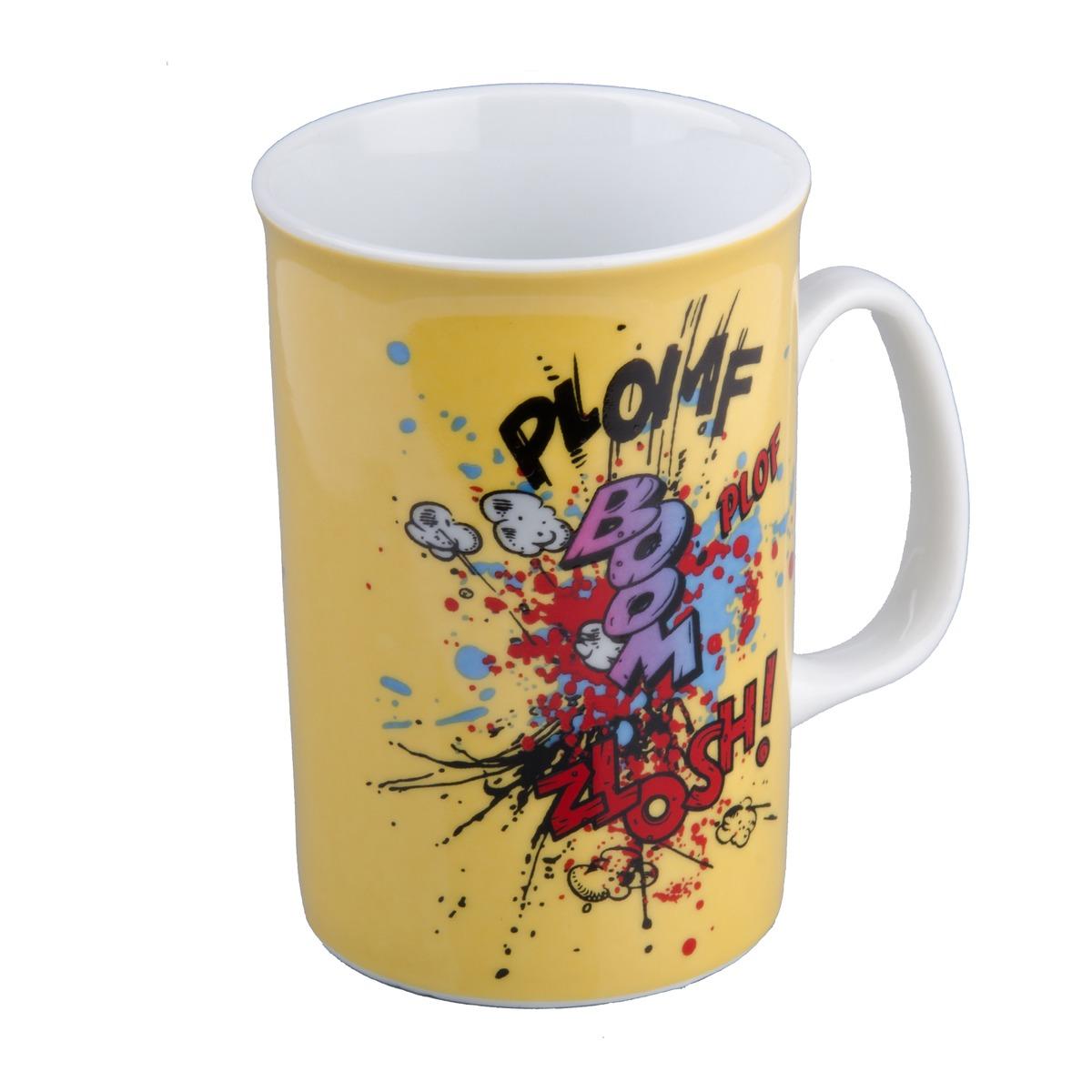 Tasse en porcelaine Comics - Diamètre 6,4 x H 11 cm - Différents modèles