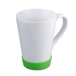 Tasse en porcelaine - Diamètre 9 cm x H 12 cm - Blanc, Vert