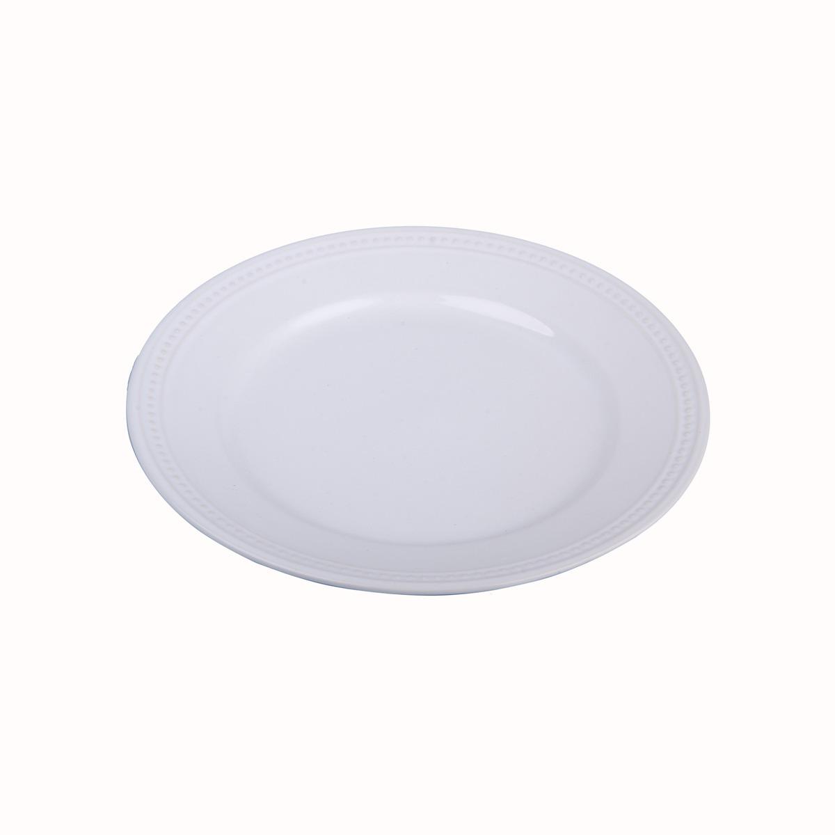 Assiette creuse en grès - Diamètre 23 cm - blanc