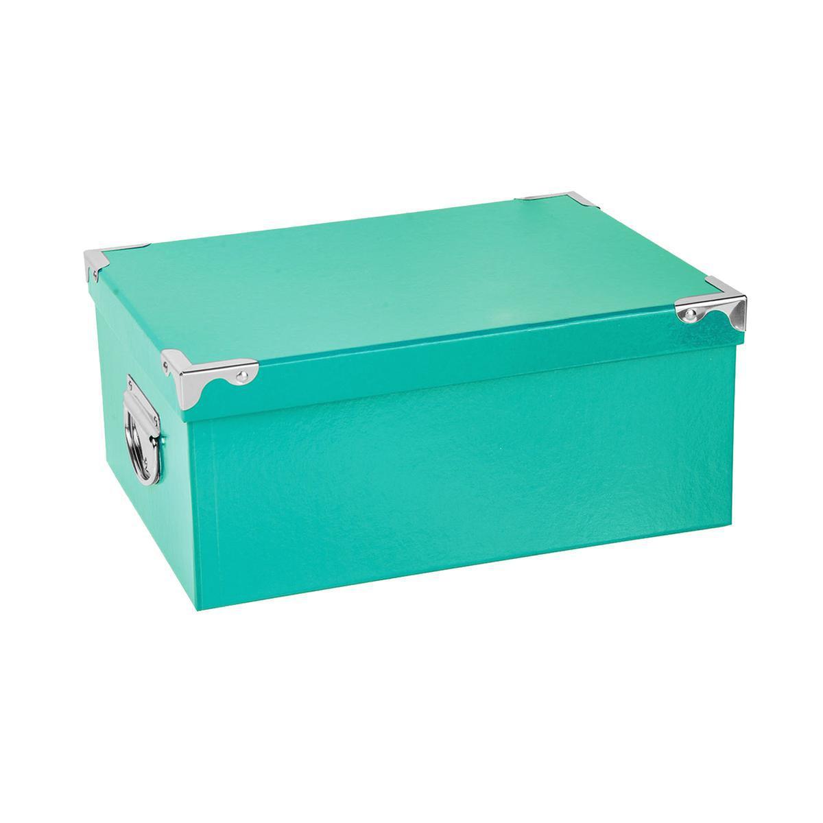 Boîte de rangement - Carton - 29 x 21 x H 12,5 cm - Bleu