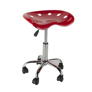 Tabouret à roulettes - 44 x 39 x H 46 cm - Rouge